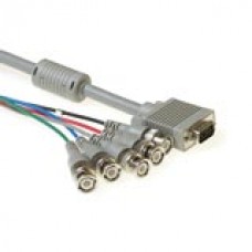 Verloop kabel VGA male - 5X BNC met Ferriet onstoring